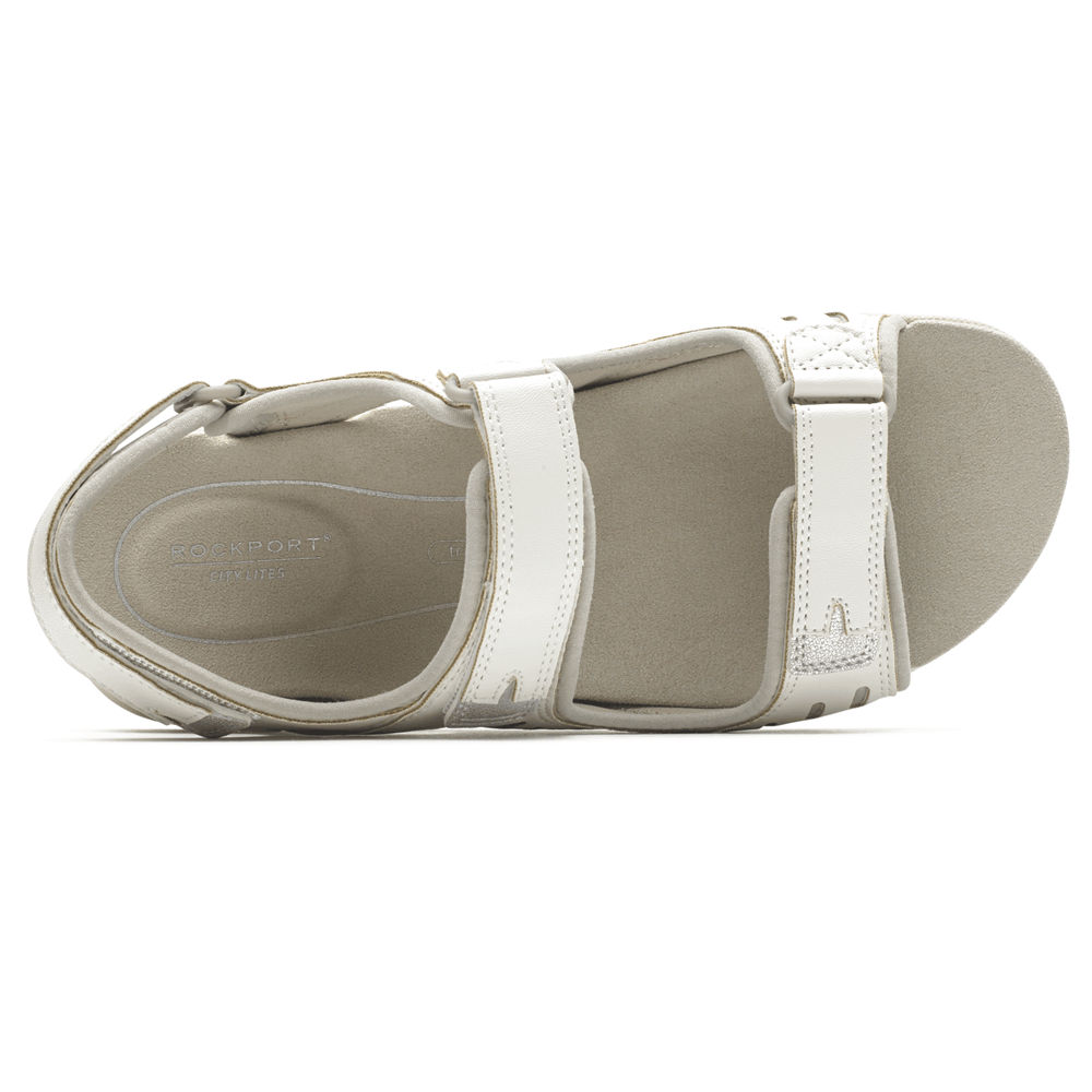 Sandalias Rockport Mujer Mexico - Eileen Comfort Blancos - CUWDO9548